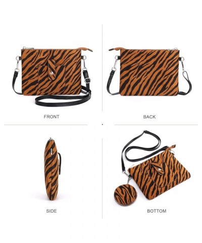 Womens Small Crossbody Bag For Woman, Tassel Wallet Purse，Gifts For Teenage Girls Striped White $12.25 Crossbody Bags