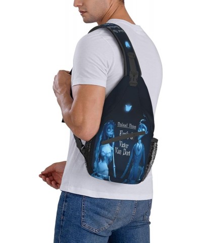 Crossbody Chest Bag Corpse Cartoon Bride Sling Backpack Shoulder Bag Waist Bags Travel Hiking Sport Daypack Wallet for Men Wo...