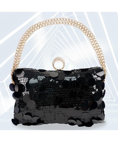 Handheld clutch sequin evening bag.Crossbody sequin dinner clutch bag for women. Black $15.68 Evening Bags