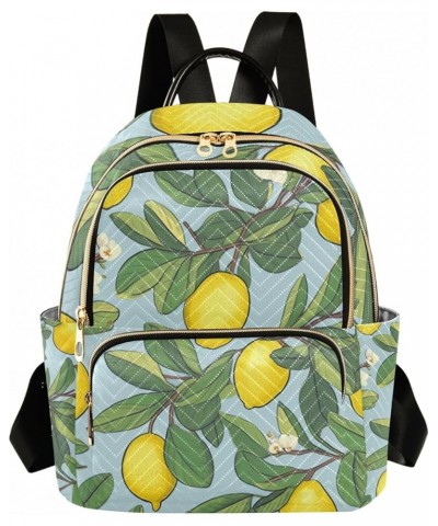 Mini Backpack Purse for Women, Lemons White Flowers Travel Bag Casual Daypack Shoulder Bag Medium $15.04 Backpacks