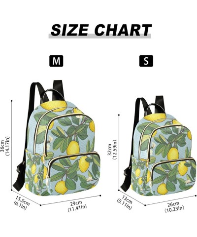 Mini Backpack Purse for Women, Lemons White Flowers Travel Bag Casual Daypack Shoulder Bag Medium $15.04 Backpacks