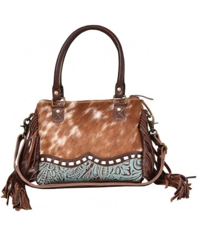 Women's Cowhide Satchel Brown One Size $38.27 Satchels