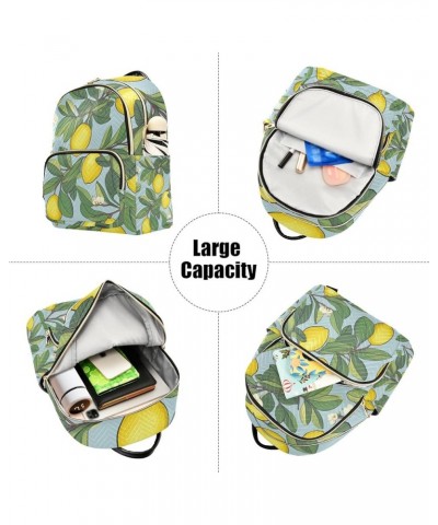 Mini Backpack Purse for Women, Lemons White Flowers Travel Bag Casual Daypack Shoulder Bag Medium $15.04 Backpacks