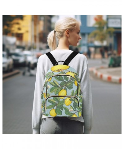 Mini Backpack Purse for Women, Lemons White Flowers Travel Bag Casual Daypack Shoulder Bag Medium $15.04 Backpacks