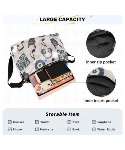 Music 80s Retro Women's Shoulder Handbags Unisex Crossbody Sling Bag Beauty Sling Bag $11.48 Hobo Bags