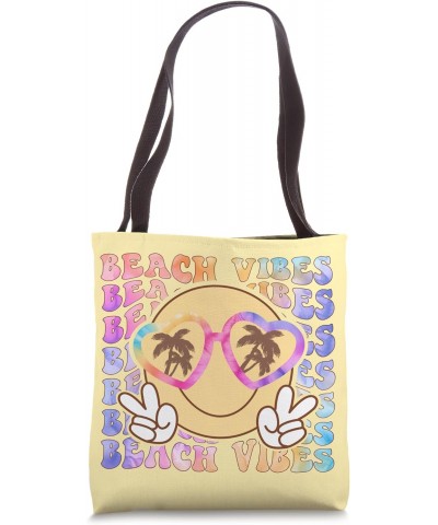 Beach Vibes Tee, Retro Smile Top, Summer Vacation Tie-Dye Tote Bag $12.64 Totes