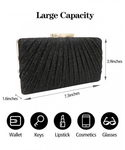 Evening Handbag Clutch Purses Women's Girls Sparkly Evening Bag Party Wedding Bags Style 6-black $15.75 Evening Bags