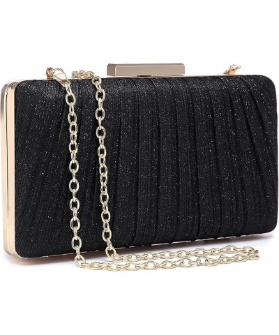 Evening Handbag Clutch Purses Women's Girls Sparkly Evening Bag Party Wedding Bags Style 6-black $15.75 Evening Bags