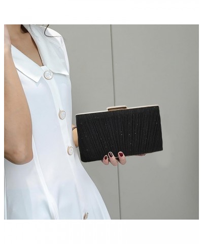 Evening Handbag Clutch Purses Women's Girls Sparkly Evening Bag Party Wedding Bags Style 6-black $15.75 Evening Bags