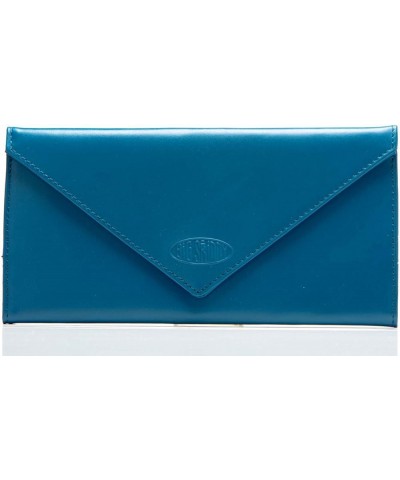 Women's Slimvelope Leather Tri-Fold Checkbook Slim Wallet, Holds Up to 40 Cards Ocean Blue $20.07 Wallets