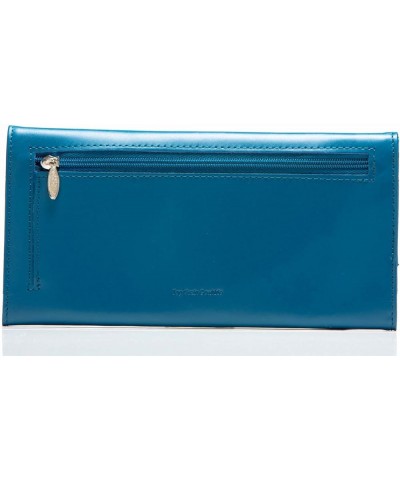 Women's Slimvelope Leather Tri-Fold Checkbook Slim Wallet, Holds Up to 40 Cards Ocean Blue $20.07 Wallets