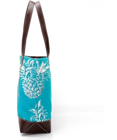 Tote Bag for Women, Large Tote Bags for Women, Tote Bag with Zipper, Pineapple Blue Summer, Womens Tote Bag Design 68 $24.47 ...