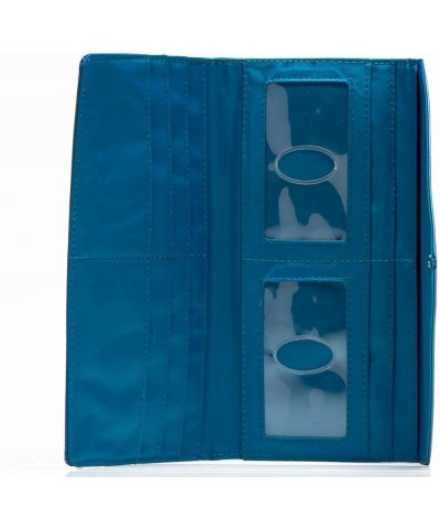 Women's Slimvelope Leather Tri-Fold Checkbook Slim Wallet, Holds Up to 40 Cards Ocean Blue $20.07 Wallets