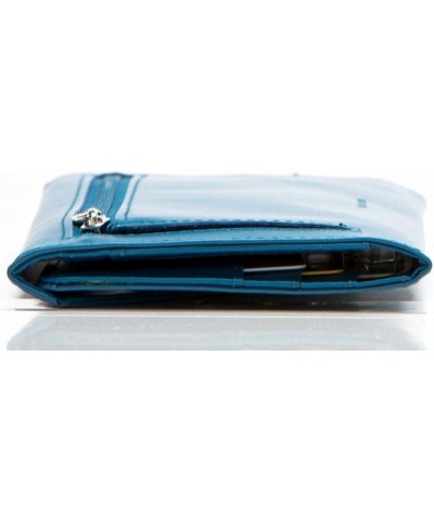 Women's Slimvelope Leather Tri-Fold Checkbook Slim Wallet, Holds Up to 40 Cards Ocean Blue $20.07 Wallets