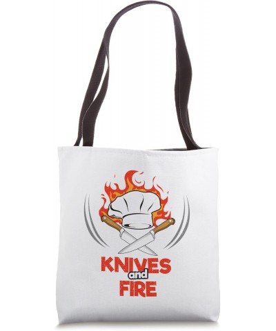 Knifes And Fire Cook Cooking Chef Tote Bag $13.61 Totes