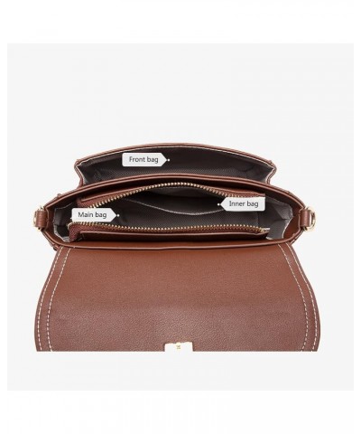 Womens Shoulder Bag Genuine Leather Retro Snap Sling Handbag Satchel Bag with Removable Leather Strap for Woman Caramel $27.3...