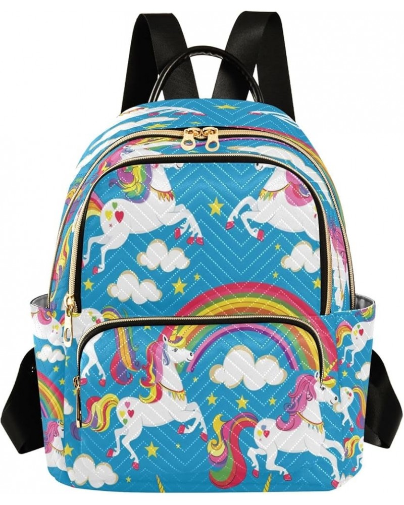 Unicorn and Rainbow2 Fashion Backpack Purse Ladies Fashion Rucksack Travel Shoulder Bag Casual Daily Backpack Medium $18.47 B...