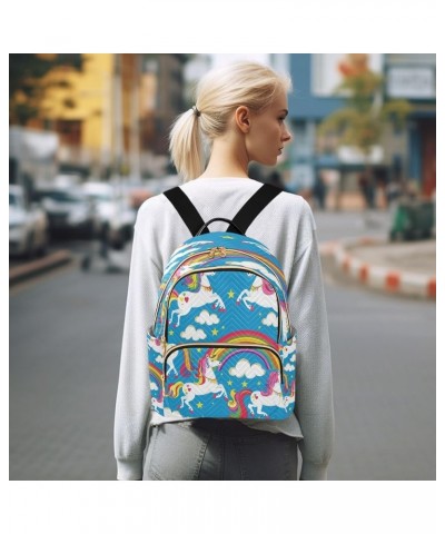 Unicorn and Rainbow2 Fashion Backpack Purse Ladies Fashion Rucksack Travel Shoulder Bag Casual Daily Backpack Medium $18.47 B...