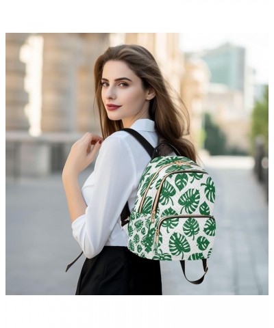 Monstera Leaves Forest Women Backpack Purse Ladies Fashion Shoulder Bag Daypack Travel Bag 7.5L Small $14.26 Backpacks