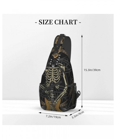 Rock Guitar Skeleton Sling Bag Crossbody Sling Backpack Chest Shoulder Bag Daypack for Hiking Walking Travel $13.33 Crossbody...