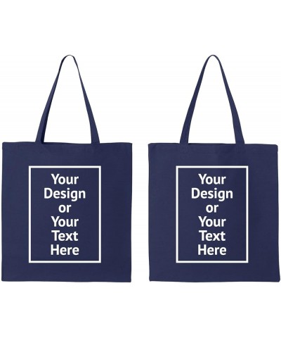 Custom Tote Bag Design Your Own - Personalized Gifts for Women Bridesmaid - Text Photo DIY Name Navy $9.49 Totes