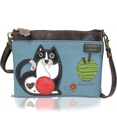 Mini Crossbody/Purse with Convertible Strap Stylish, Compact, Versatile Fat Cat - Blue Gray $26.01 Crossbody Bags