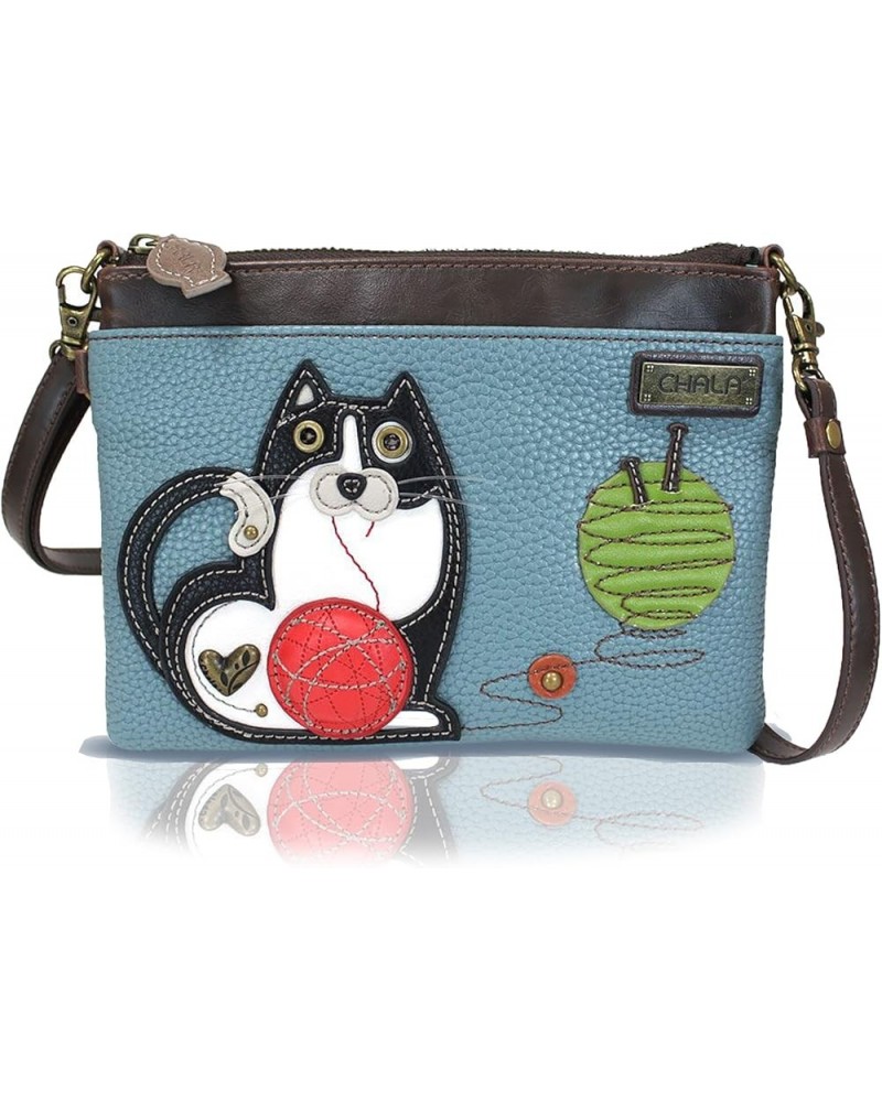 Mini Crossbody/Purse with Convertible Strap Stylish, Compact, Versatile Fat Cat - Blue Gray $26.01 Crossbody Bags