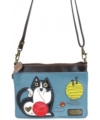 Mini Crossbody/Purse with Convertible Strap Stylish, Compact, Versatile Fat Cat - Blue Gray $26.01 Crossbody Bags