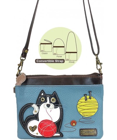 Mini Crossbody/Purse with Convertible Strap Stylish, Compact, Versatile Fat Cat - Blue Gray $26.01 Crossbody Bags