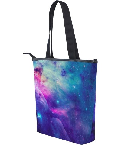 Tote Canvas Shoulder Bag Colorful Galaxy Nebula Star Womens Handbag $11.52 Shoulder Bags