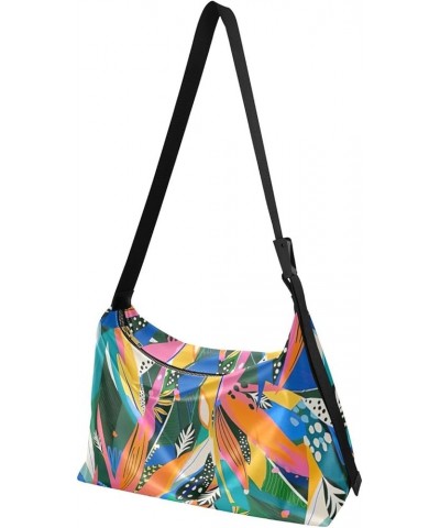 Floral Purple Green Blue Design Leather Hobo Bags for Women Large Purses Lovely Floral Print Women Shoulder Hobo Bag Trendy E...