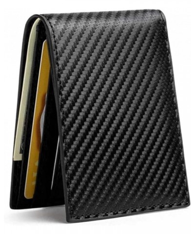 Carbon Fiber Pattern Card Wallet Money Bag Slim Wallet for Men Purse Credit Card Holder (Color : Coffee YML001) Crazy Black Y...