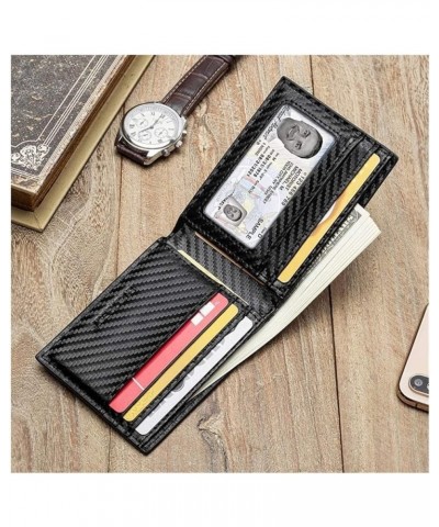 Carbon Fiber Pattern Card Wallet Money Bag Slim Wallet for Men Purse Credit Card Holder (Color : Coffee YML001) Crazy Black Y...