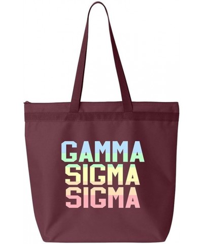 Gamma Sigma Sigma Pastel Tote Bag Maroon $16.25 Totes