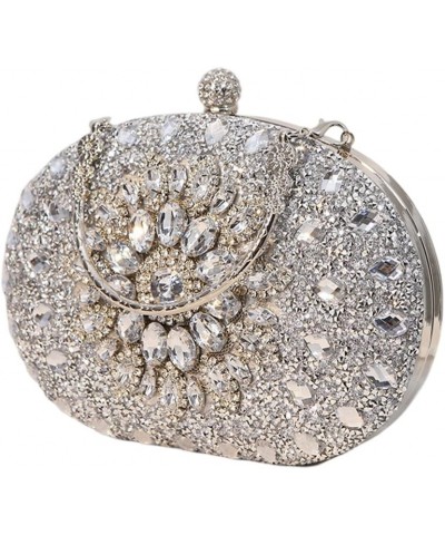 Clutch Purses For Women, Rhinestone Dumpling Crystal Clutches Evening Bags Gemstone Clutch Purse For Wedding Party Silver $13...