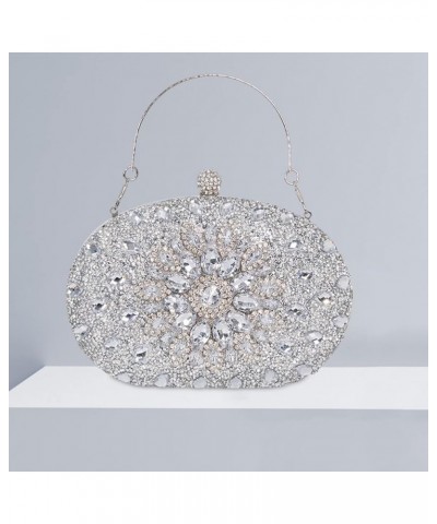 Clutch Purses For Women, Rhinestone Dumpling Crystal Clutches Evening Bags Gemstone Clutch Purse For Wedding Party Silver $13...