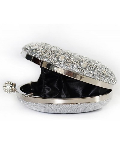 Clutch Purses For Women, Rhinestone Dumpling Crystal Clutches Evening Bags Gemstone Clutch Purse For Wedding Party Silver $13...