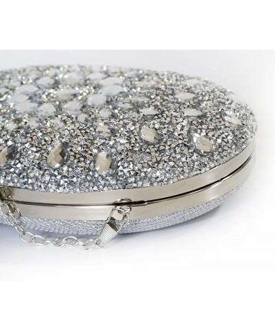 Clutch Purses For Women, Rhinestone Dumpling Crystal Clutches Evening Bags Gemstone Clutch Purse For Wedding Party Silver $13...