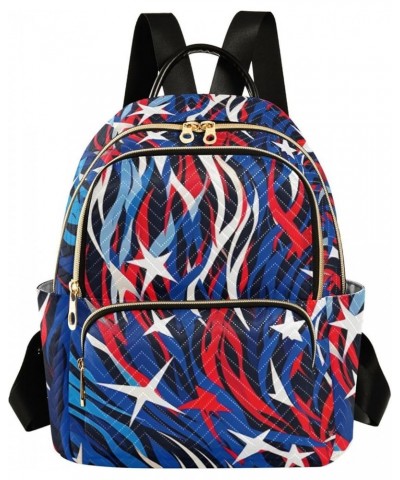 American Star Blue Red White Backpack for Women Fashion Shoulder Bags Small Casual Daypack Travel Bag S 202a3717 S(10.23"x5.1...