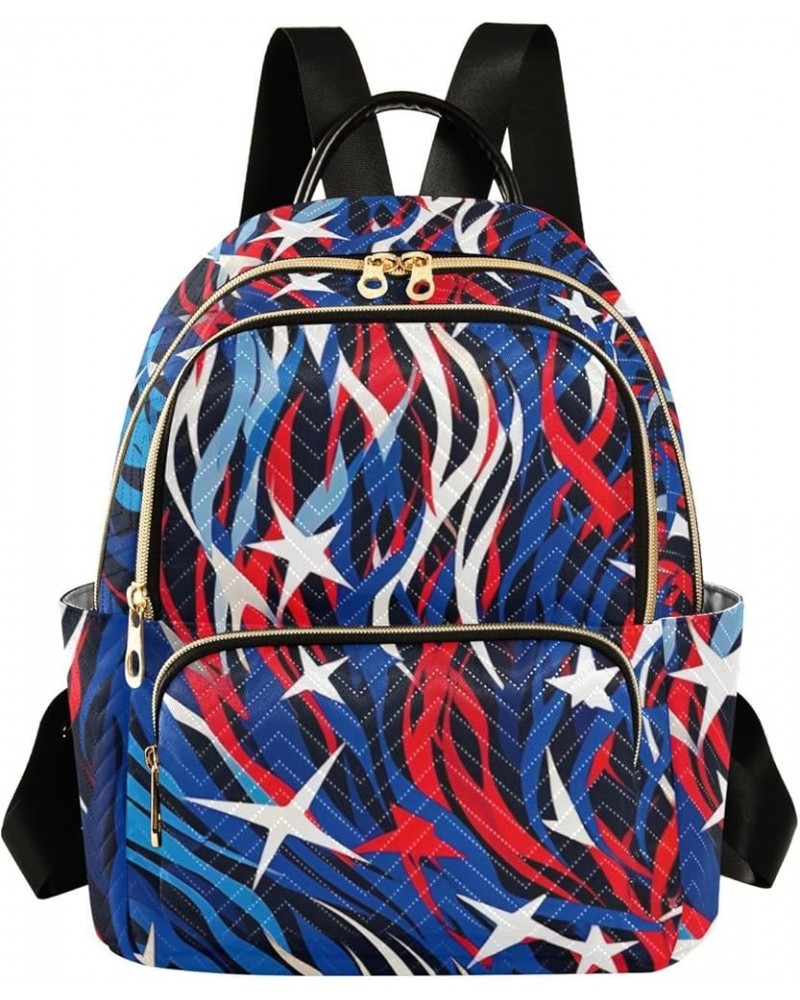 American Star Blue Red White Backpack for Women Fashion Shoulder Bags Small Casual Daypack Travel Bag S 202a3717 S(10.23"x5.1...