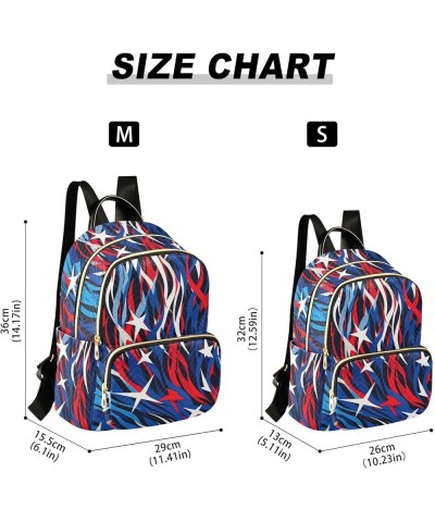 American Star Blue Red White Backpack for Women Fashion Shoulder Bags Small Casual Daypack Travel Bag S 202a3717 S(10.23"x5.1...