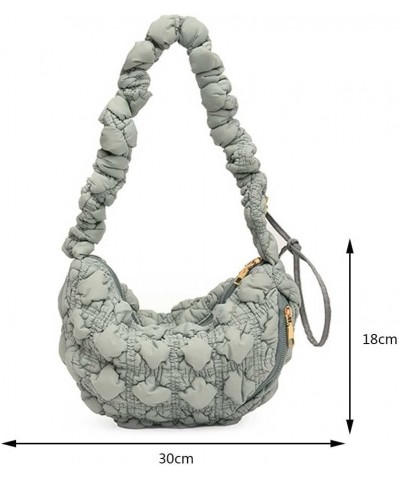 Ruched Quilted Satchel Bags Women Shopper Purse Solid Messenger Bag Chest Bag Tote Bag Crossbody Bag Grey $9.20 Totes