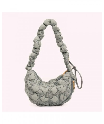 Ruched Quilted Satchel Bags Women Shopper Purse Solid Messenger Bag Chest Bag Tote Bag Crossbody Bag Grey $9.20 Totes