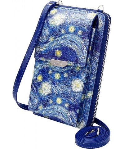 Small Crossbody Bag Cell Phone Purse Wallet with Credit Card Slots for Women D- Starry Night $15.07 Crossbody Bags