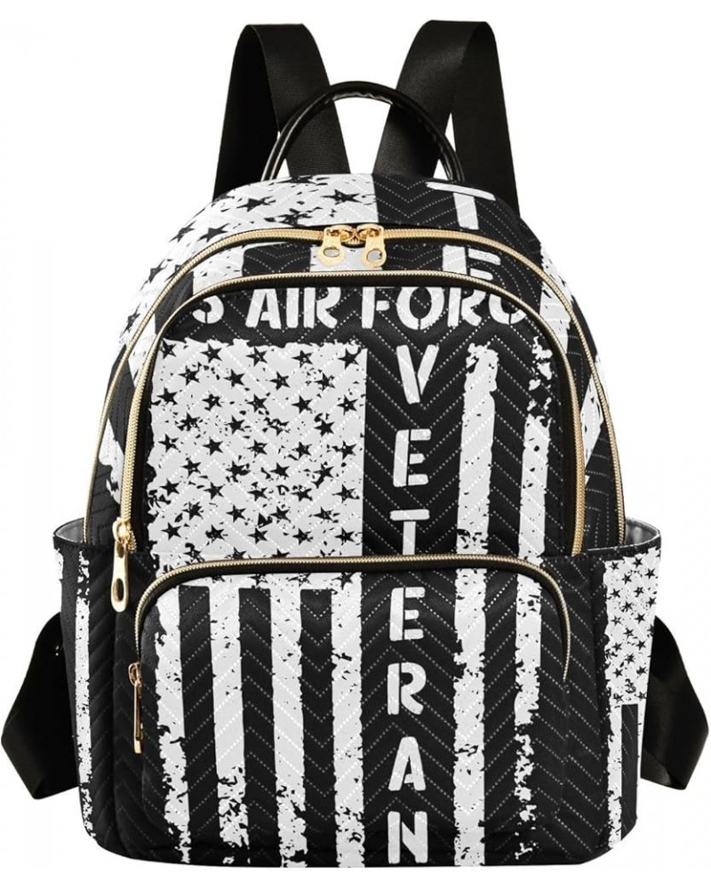 4th of July Women Backpack Stars Stripes American Air Force Anti-Theft Travel Backpack Lightweight Handbag Roomy Weekend Bag ...