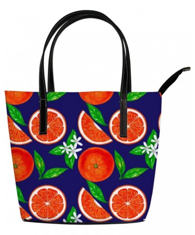 Large Tote Bags PU Leather Handbags Fresh Cut Oranges Women's Shoulder Bags with Top Handles Ladies Casual Shopping Bags Purs...