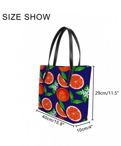 Large Tote Bags PU Leather Handbags Fresh Cut Oranges Women's Shoulder Bags with Top Handles Ladies Casual Shopping Bags Purs...