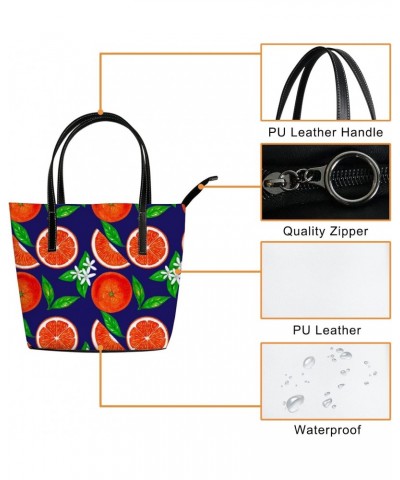 Large Tote Bags PU Leather Handbags Fresh Cut Oranges Women's Shoulder Bags with Top Handles Ladies Casual Shopping Bags Purs...