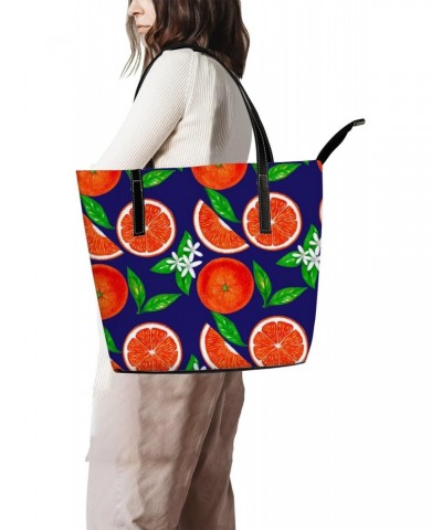 Large Tote Bags PU Leather Handbags Fresh Cut Oranges Women's Shoulder Bags with Top Handles Ladies Casual Shopping Bags Purs...