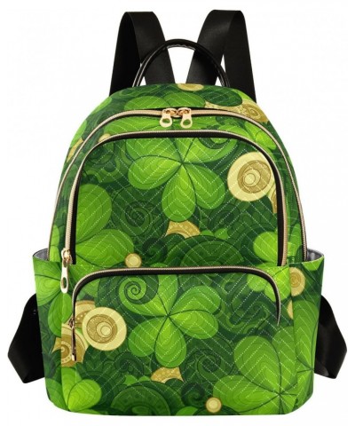 St.patrick's Clover Coins Fashion Backpack Purse for Women Multipurpose Casual Daypack with Multi Pockets & Secured Zipper La...